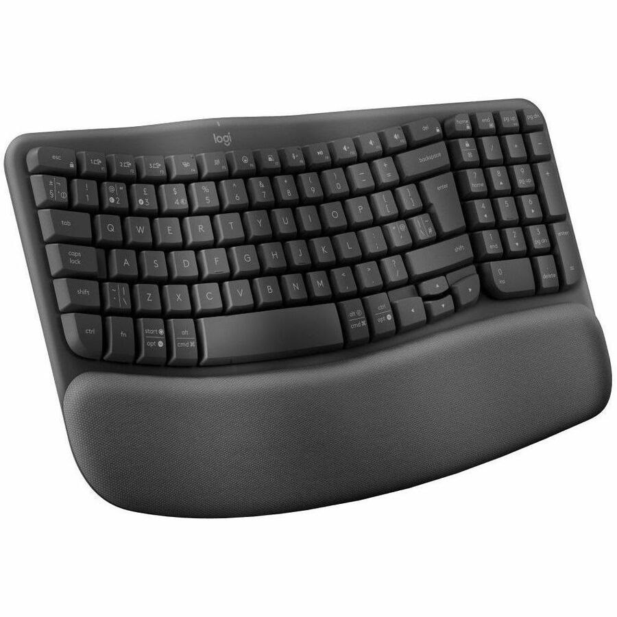 Logitech Wave Keys for Business Keyboard - Wireless Connectivity - USB Type A Interface - Danish, Norwegian, Swedish, Finnish - Graphite