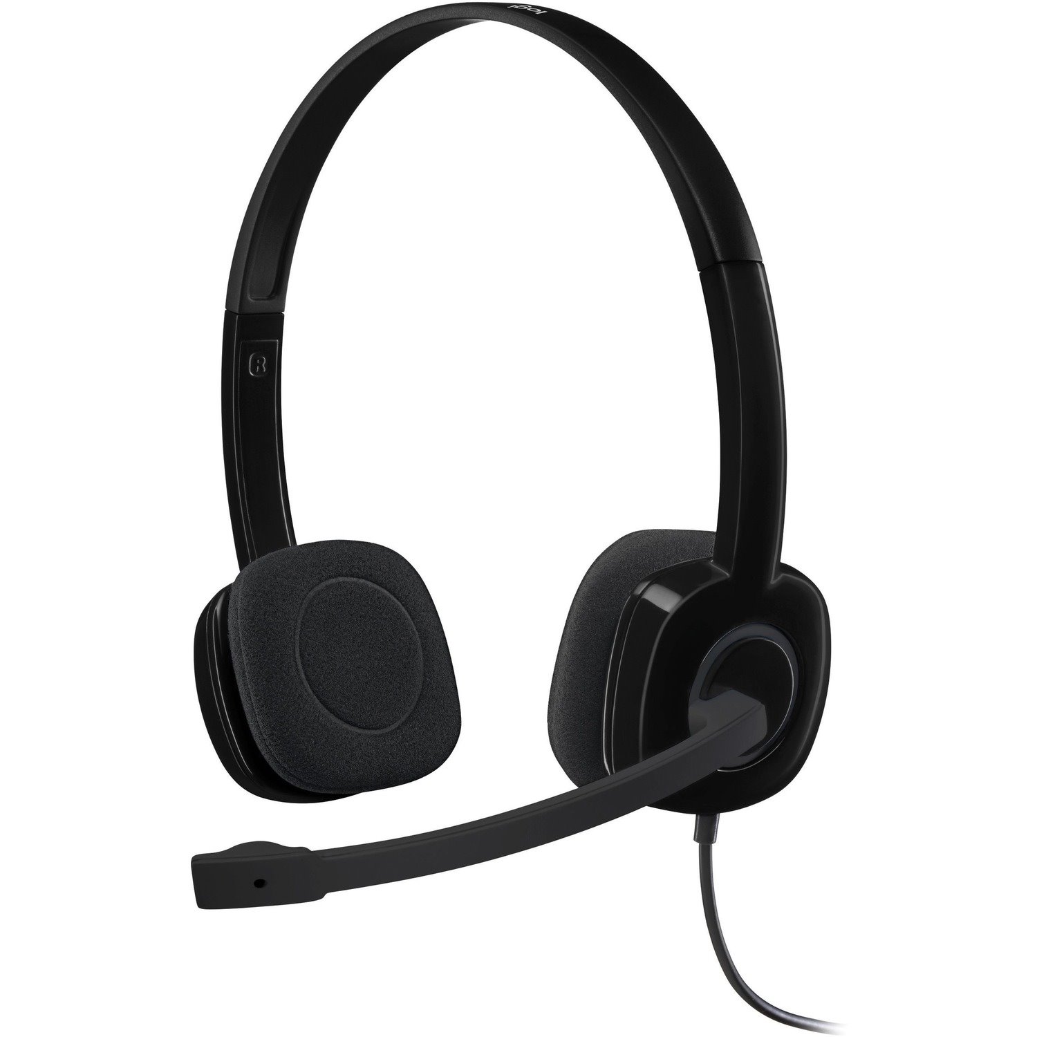 Logitech H151 Stereo Headset with Rotating Boom Mic (Black) - Stereo - 3.5MM AUDIO JACK CONNECTION - Wired - In-Line Control - 22 Ohm - 20 Hz - 20 kHz - Over-the-head - 5.9 ft Cable - Black