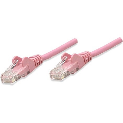 Intellinet Network Solutions Cat5e UTP Network Patch Cable, 50 ft (15.0 m), Pink