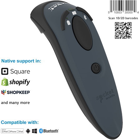 Socket Mobile DuraScan D760 Handheld Barcode Scanner - Wireless Connectivity - Utility Gray