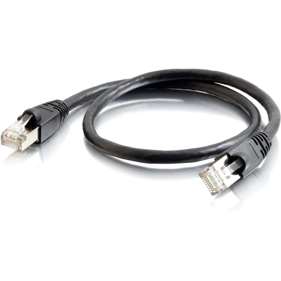 C2G Cat6a Booted Shielded (STP) Network Patch Cable - Patch Cable - RJ-45 (M) To RJ-45 (M) - 1.5 M - STP - Cat 6A - Molded, Snagless, Stranded - Black
