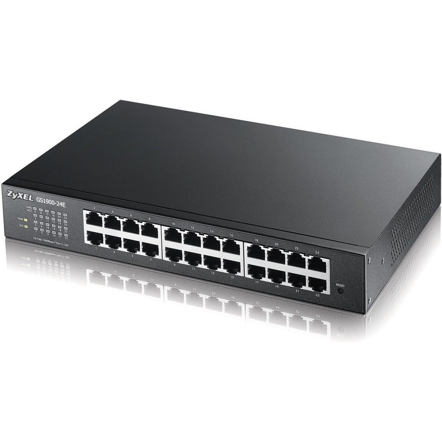 ZYXEL GS1900-24E 24-Port Gigabit Smart Managed Switch (Compact Design) | Fanless