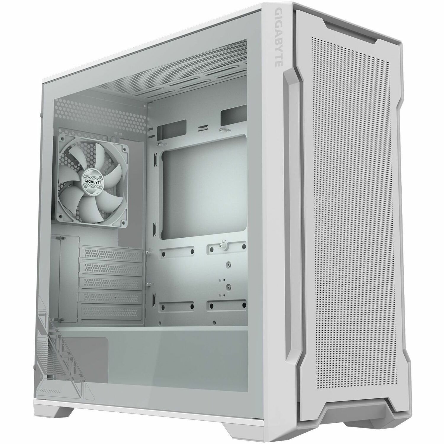 Gigabyte1 Computer Case - Mini ITX, Micro ATX Motherboard Supported - Mid-tower - Tempered Glass, Steel, Plastic - White