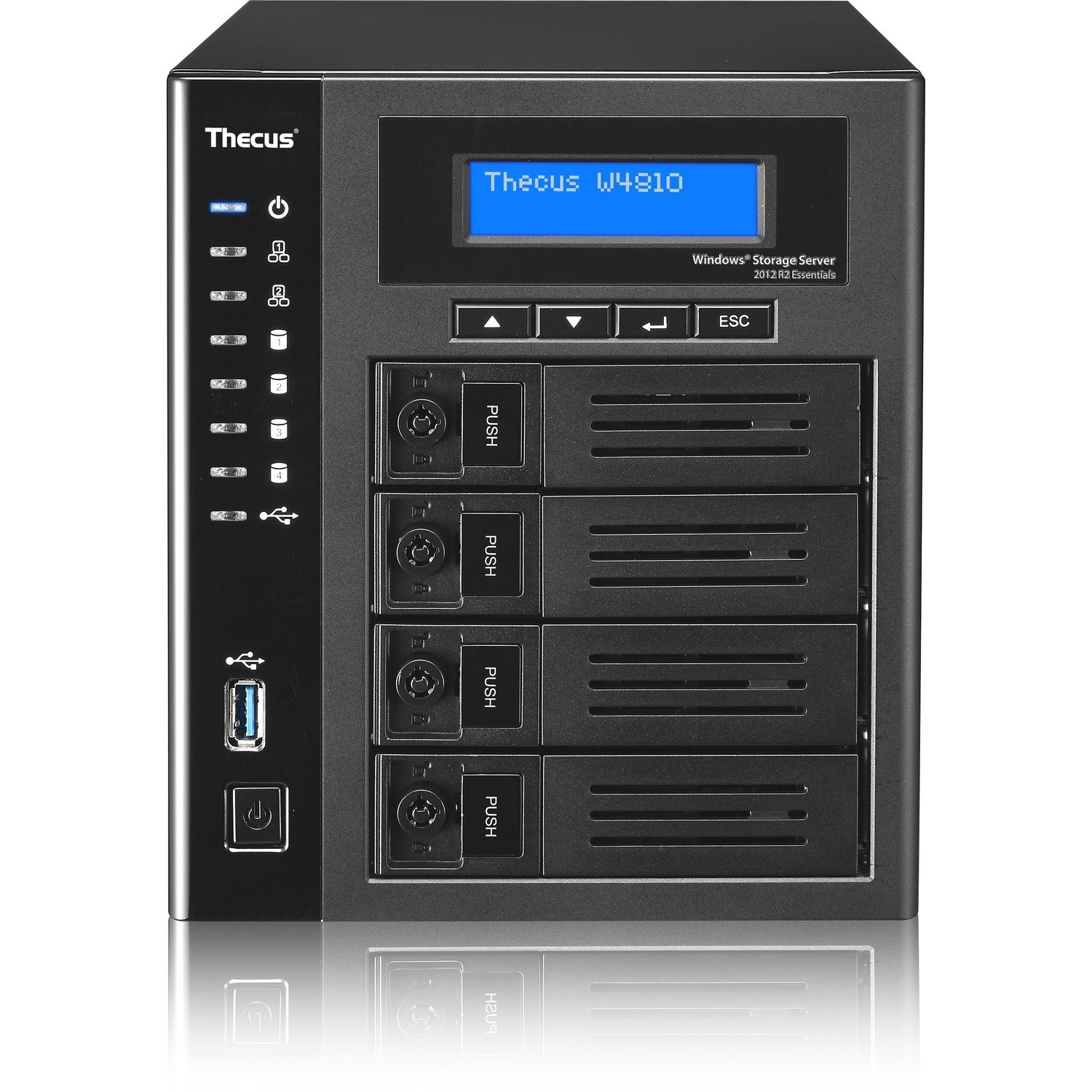 Thecus W4810 4 x Total Bays SAN/NAS Storage System - Intel Celeron N3160 Quad-core (4 Core) 1.60 GHz - 4 GB RAM - DDR3 SDRAM Tower