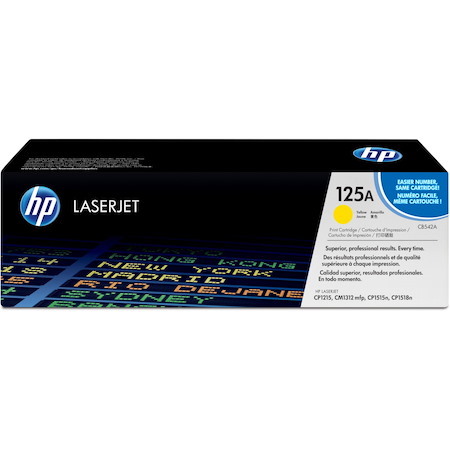 HP 125A (CB542A) Original Standard Yield Laser Toner Cartridge - Single Pack - Yellow - 1 Each