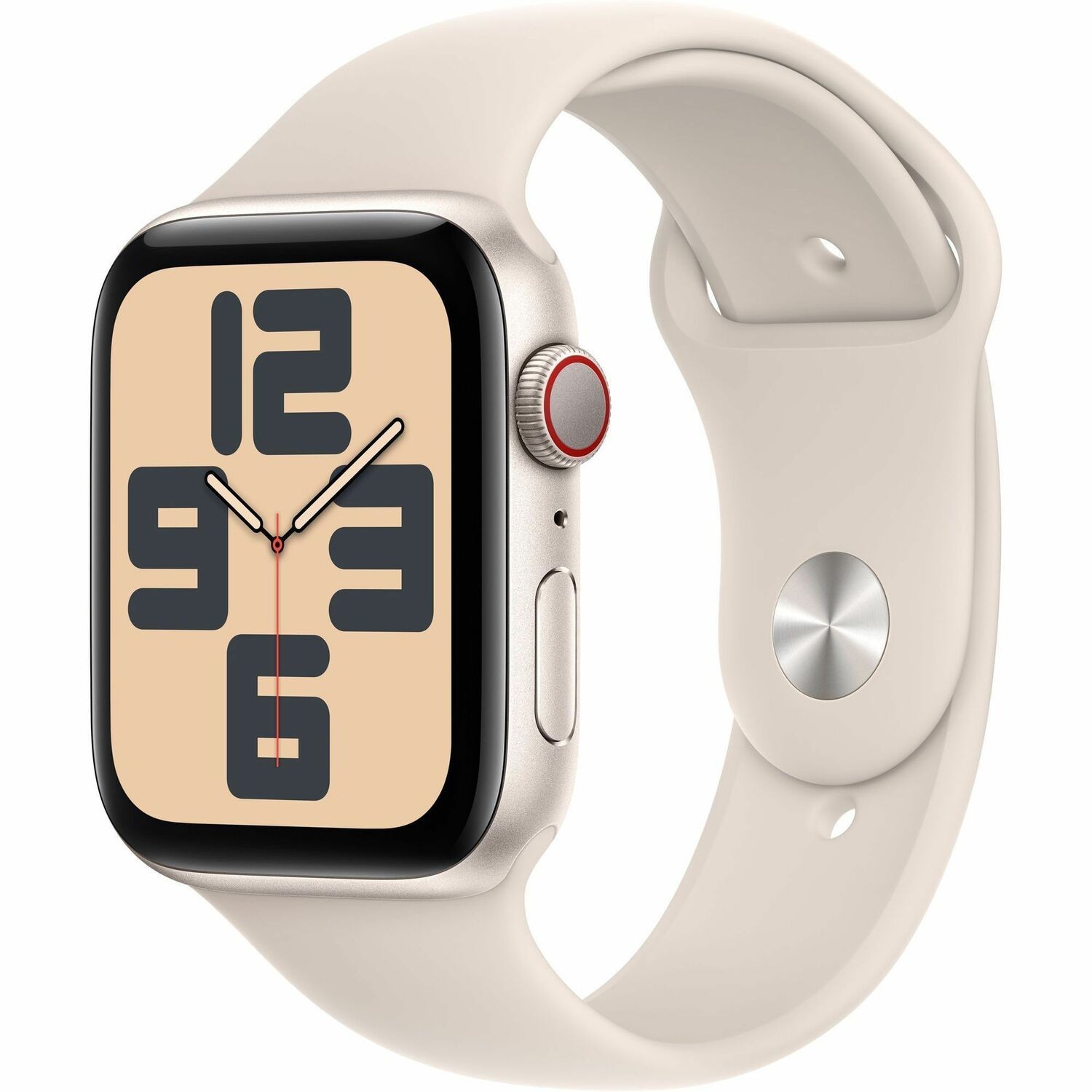 Apple Watch SE Smart Watch - 44 mm Case Height - 38 mm Case Width - Starlight Case Color - Starlight Band Color - Aluminium Case Material - Wireless LAN