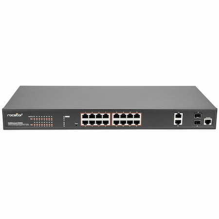 Rocstor SolidConnect SCM20 16-Port PoE+ Gigabit Managed Switch with 2 Gigabit RJ45 & 2 SFP Ports (Y10S010-B1)