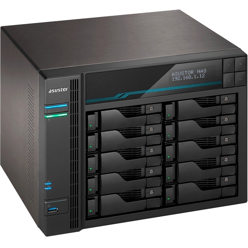 ASUSTOR Lockerstor 10 Pro AS7110T 10 x Total Bays SAN/NAS Storage System - 8 GB Flash Memory Capacity - Intel Xeon E-2224 Quad-core (4 Core) 3.40 GHz - 8 GB RAM - DDR4 SDRAM Desktop