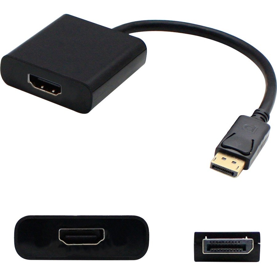 5PK DisplayPort 1.2 Male to HDMI 1.3 Female Black Adapters Which Requires DP++ For Resolution Up to 2560x1600 (WQXGA)