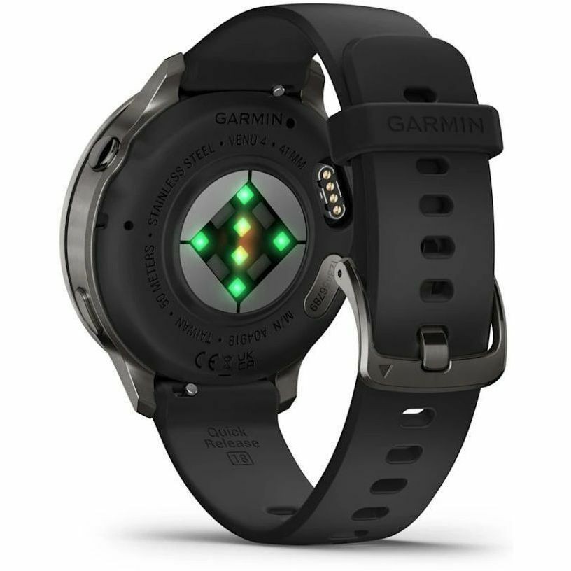 Garmin Venu 4 - 41 mm Slate with Black Silicone Band