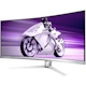 Evnia 34M2C8600 34" Class UW-QHD Curved Screen Gaming OLED Monitor - 21:9 - Textured White