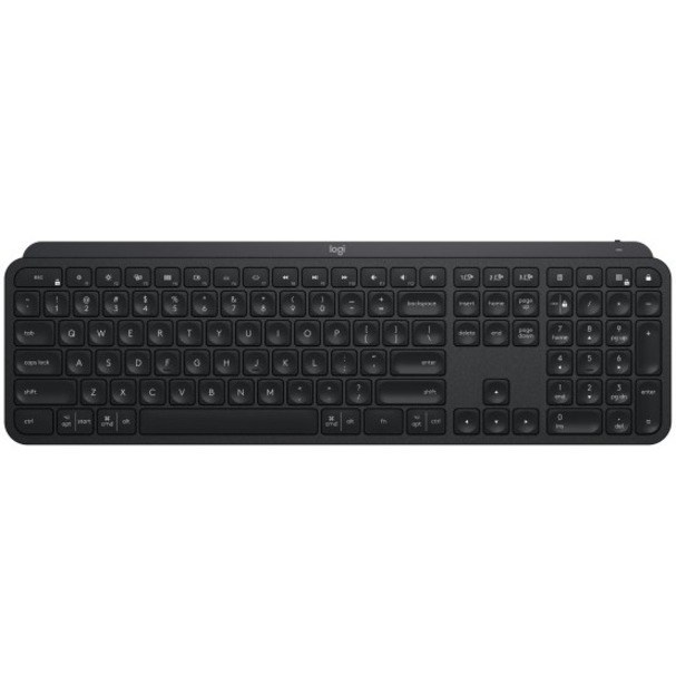 Logitech MX Keys Advanced Wireless Illuminated Keyboard, Tactile Responsive Typing, Backlighting, Bluetooth, USB-C, Apple macOS, Microsoft Windows, Linux, iOS, Android, Metal Build (Black)