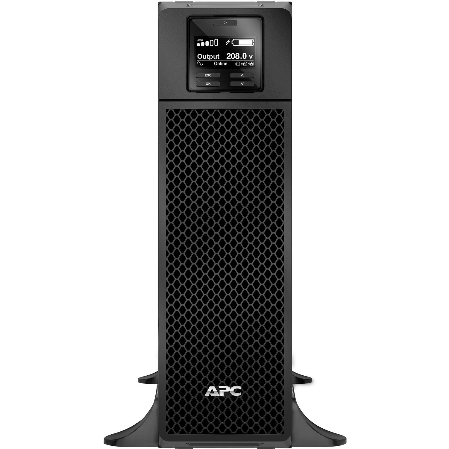 APC Smart-UPS On-Line, 5kVA, Tower, 208V, 4x C13+4x C19 IEC outlets, Network Card+SmartSlot, Extended runtime, W/O rail kit