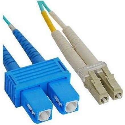 ICC LC-SC Duplex Multimode 50/125 (OM3) Fiber Optic Patch Cable in Aqua