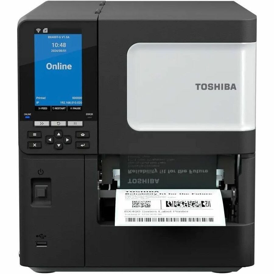 Toshiba Business, Industrial, Retail, Mailing & Shipping, Warehouse, Logistic Direct Thermal/Thermal Transfer Printer - Monochrome - Label Print - Gigabit Ethernet - USB - Bluetooth - IEEE 802.11a/b/g/n/ac/ax Wireless LAN