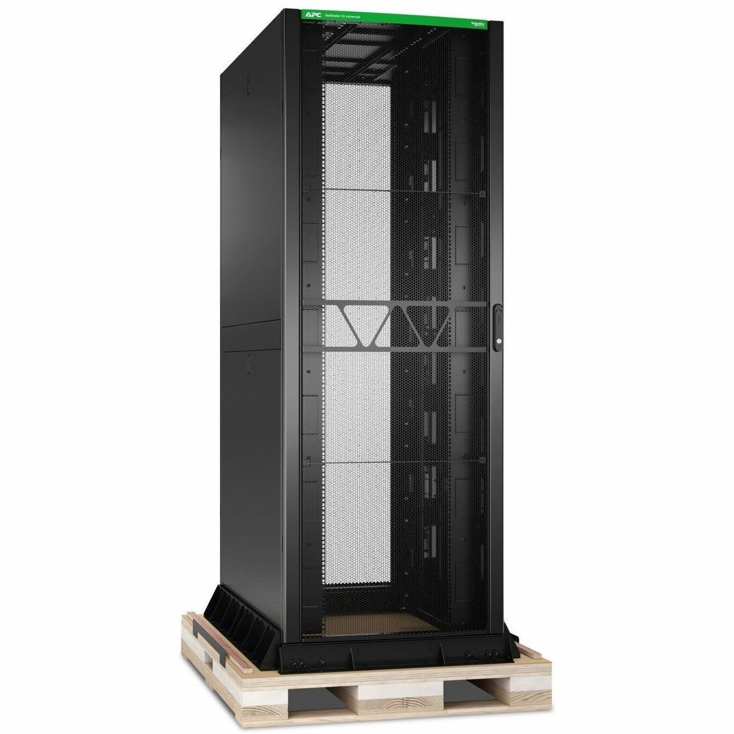 APC by Schneider Electric NetShelter SX AR9587SPB2 48U Enclosed Cabinet Rack Mount Enclosure for Rack, IT Equipment - 482.60 mm Rack Width - Black - TAA Compliant