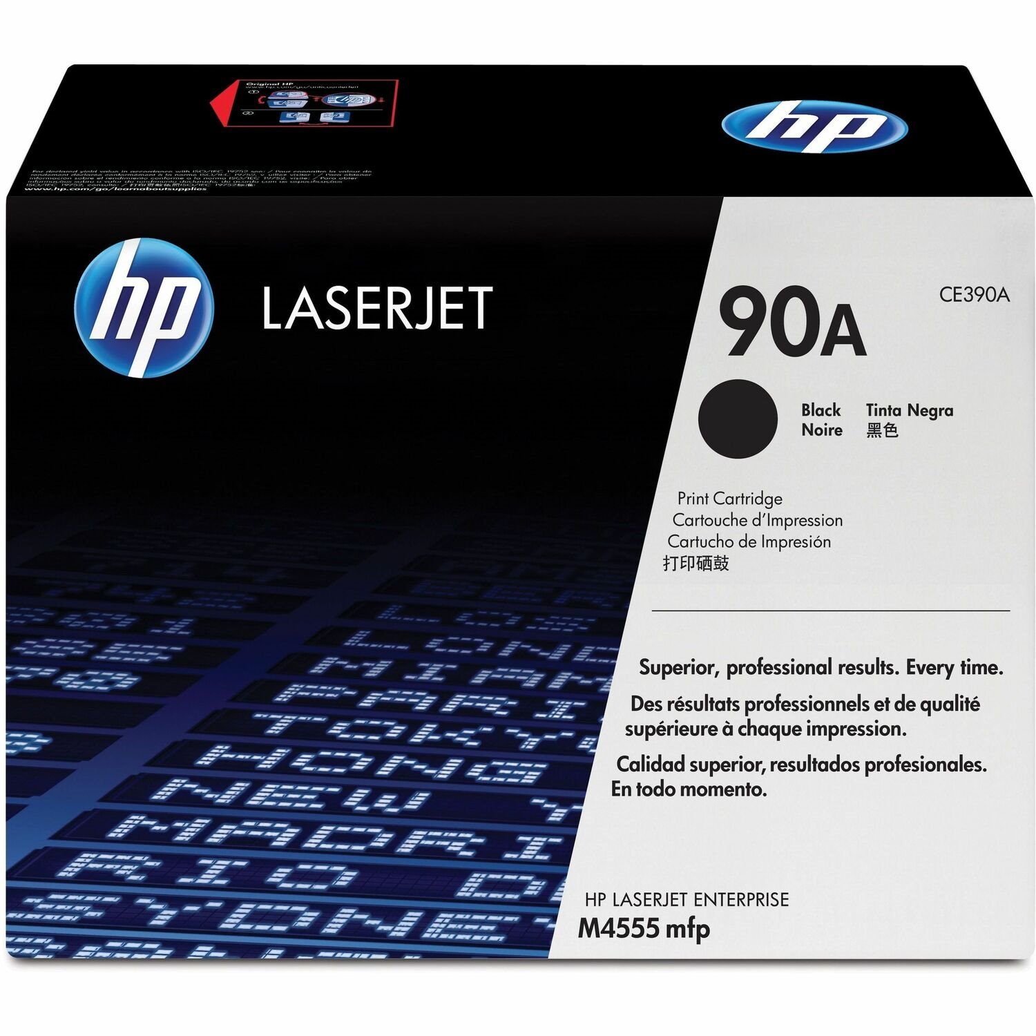 HP 90A (CE390A) Origineel Standaard Rendement Laser Tonercartridge - Enkelstuksverpakking - Zwart - 1 Stuk