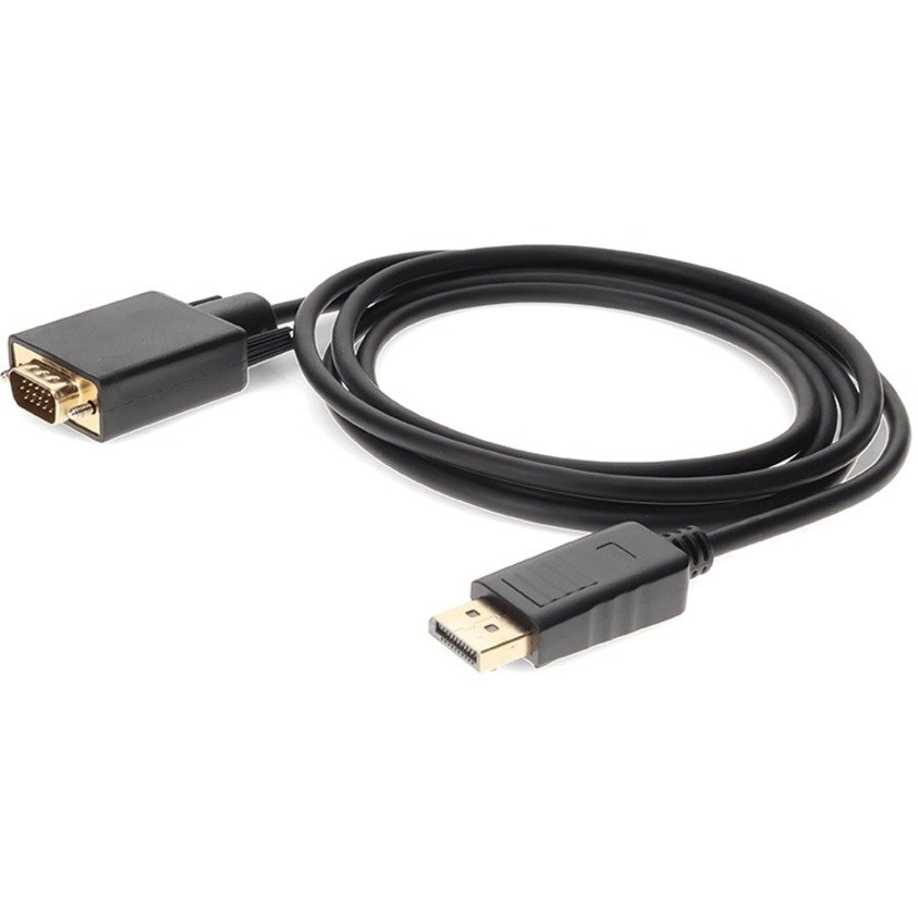 6ft DisplayPort 1.2 Male to VGA Male Black Cable For Resolution Up to 1920x1200 (WUXGA)