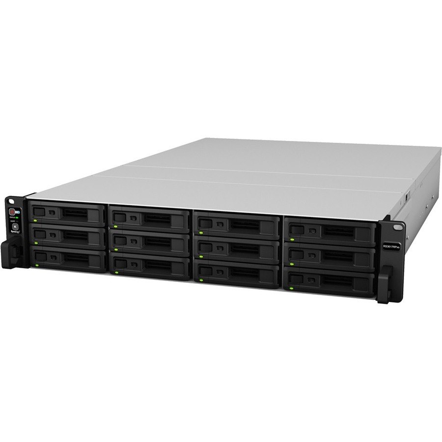 Synology RackStation RS3617RPXS 12 x Total Bays SAN/NAS Storage System - Intel Xeon D-1521 Quad-core (4 Core) 2.40 GHz - 8 GB RAM - DDR4 SDRAM - 2U Rack-mountable