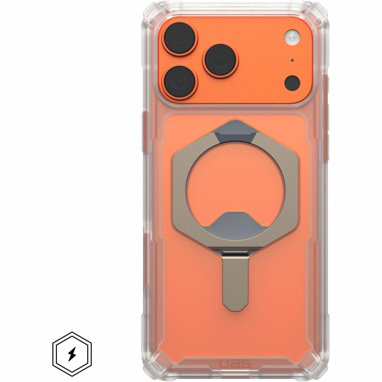 Urban Armor Gear Plasma XTE Case voor Apple iPhone 17 Pro Max Smartphone - Glashelder, Titanium