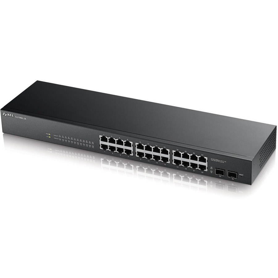 ZyXEL GS1900-24 Fanless 24 Port GbE L2 Web Managed Rackmountable Switch