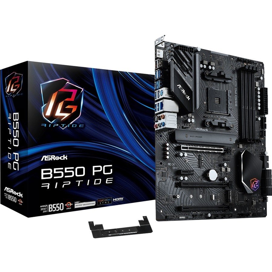 ASRock B550 PG RIPTIDE Desktop Motherboard - AMD B550 Chipset - Socket AM4 - ATX