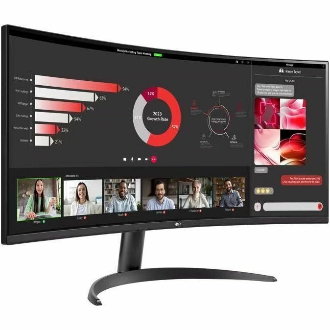 LG Ultrawide 34WR50QC-B 34" Class UW-QHD Curved Screen Gaming LCD Monitor - 21:9 - Black