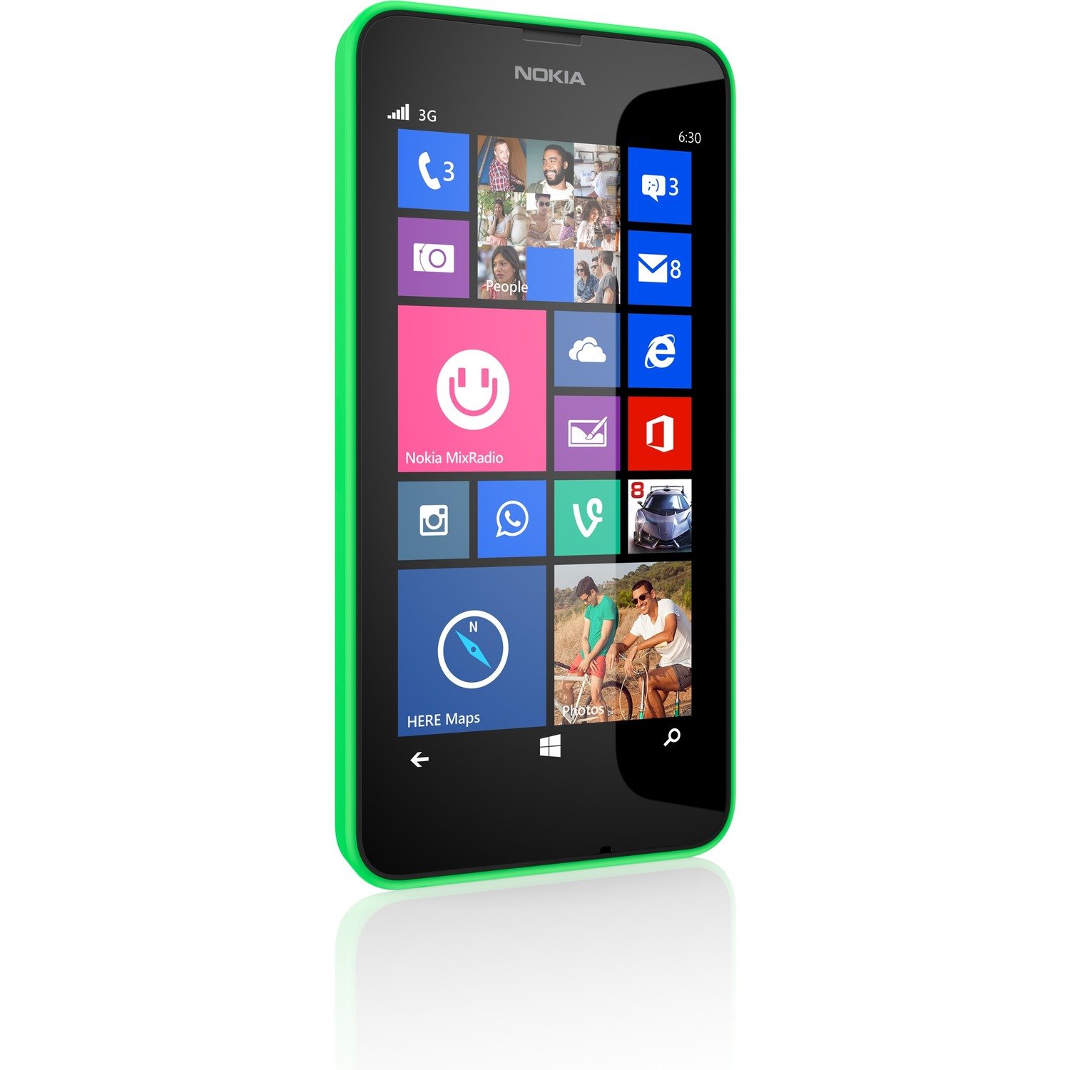 Nokia Lumia 630 8 GB Smartphone - 11.4 cm (4.5") LCD 480 x 854 - 512 MB RAM - Windows Phone 8 - 3G - Black