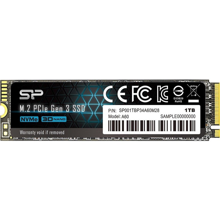 Silicon Power A60 1 TB Solid State Drive - M.2 2280 Internal - PCI Express NVMe (PCI Express NVMe 3.0 x4)