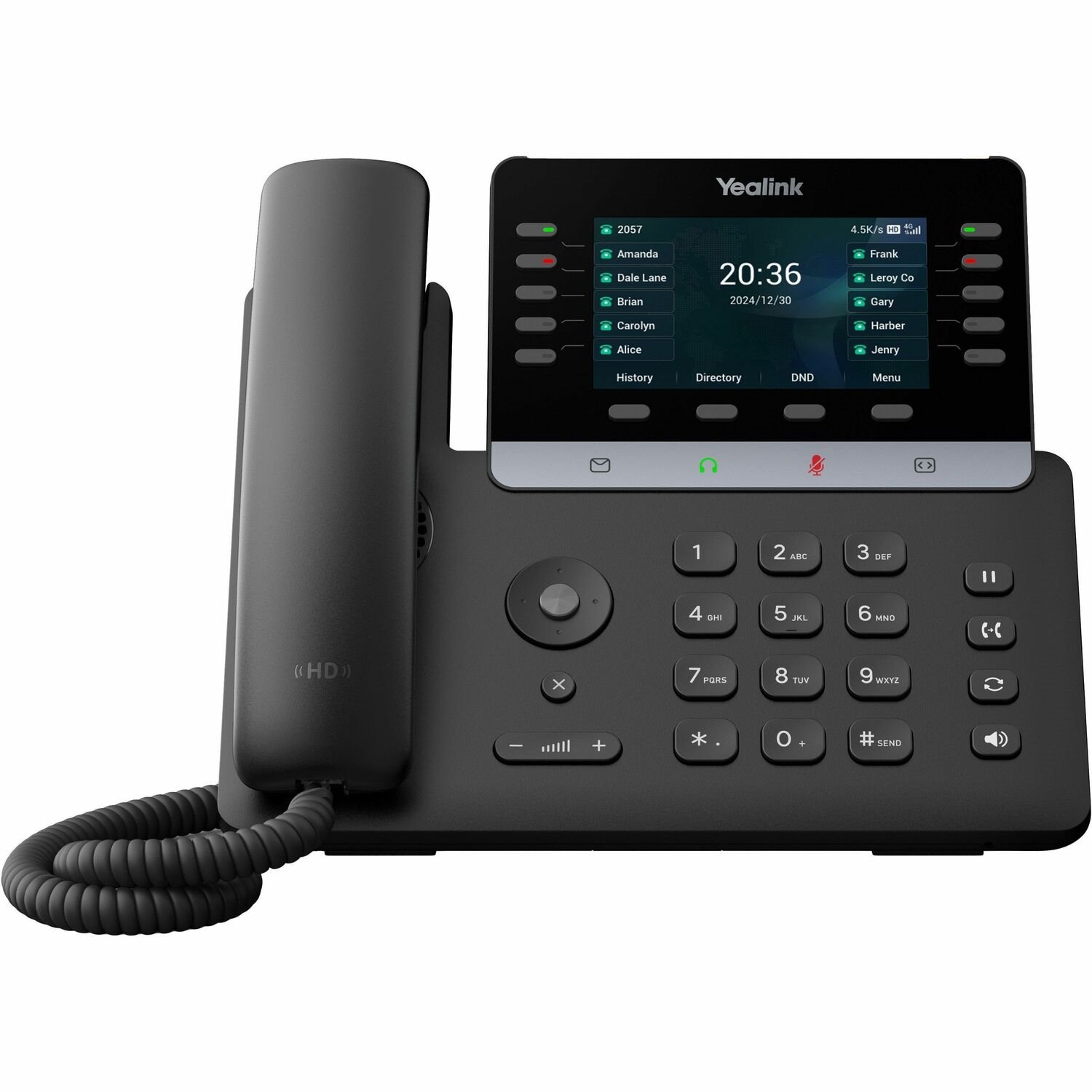 Yealink T74LTE IP Phone - Corded - Corded/Cordless - Bluetooth, Wi-Fi - 6 Multiple Conferencing - Wall Mountable, Desktop, Stand Mountable - Classic Gray