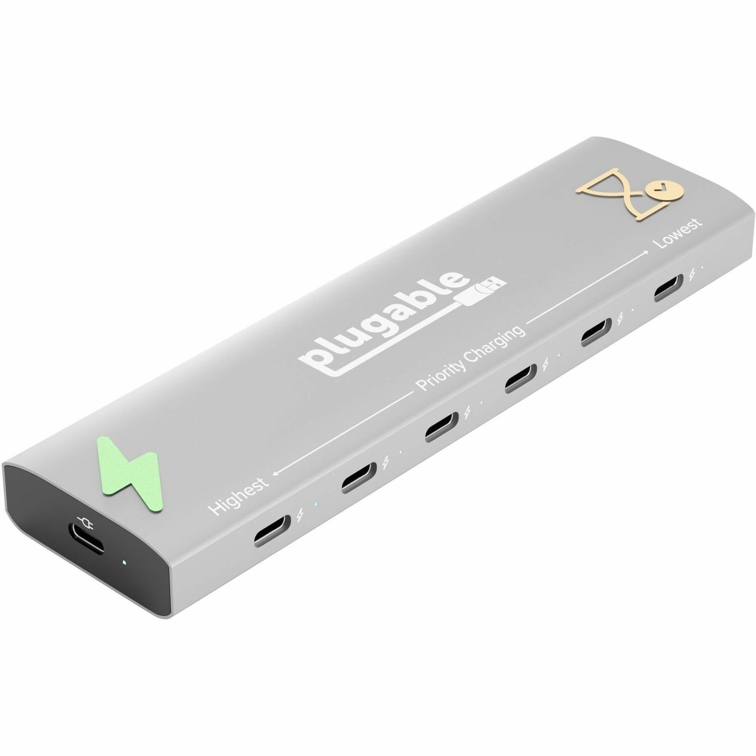 Plugable 6 Port USB C Charging Station, Up to 100W Charger for Multiple Devices with Priority Charging