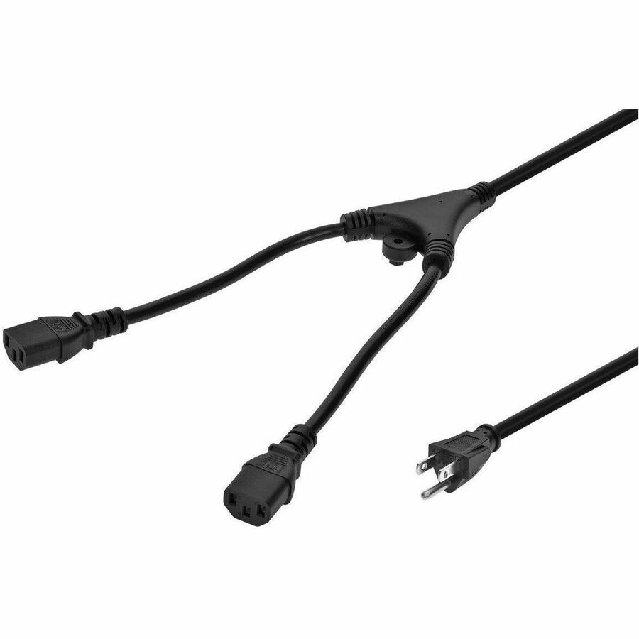 Monoprice Power Cord Splitter - Nema 5-15P To 2X Iec 60320 C13_ 18Awg_ 10A/1250W