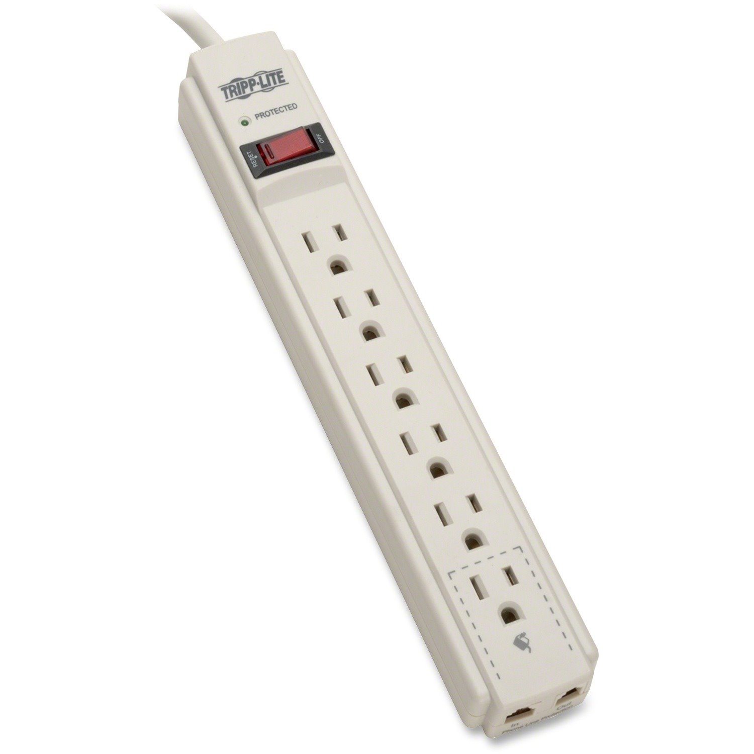 Eaton Tripp Lite Series Protect It! 6-Outlet Surge Protector, 4 ft. (1.22 m) Cord, 790 Joules, Tel/Fax/Modem Protection