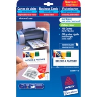 Zweckform Quick and Clean C32026 Laser Business Card - White