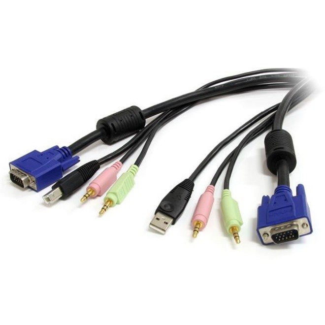 StarTech.com 6 ft 4-in-1 USB VGA KVM Switch Cable with Audio