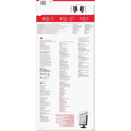3M™ Privacy Filter for 25in Portrait Monitor, 16:9, PF250W9P