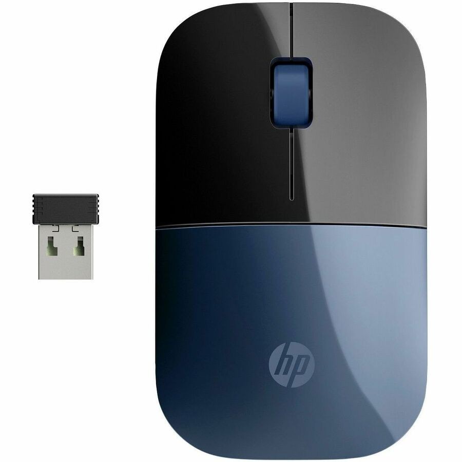 HP Z3700 Mouse - Radio Frequency - USB Type A - Blue LED/Optical - 3 Button(s) - Blue Lumiere