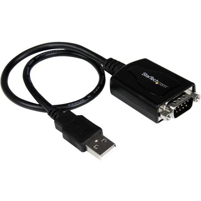 StarTech.com 1ft (30cm) 1-Port Professional USB to Serial Adapter Cable with COM Retention, USB to RS232 Adapter - TAA