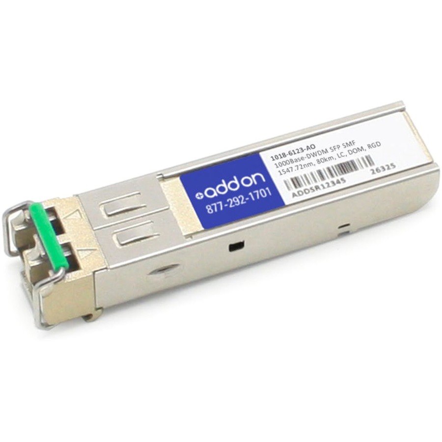 AddOn Optelian&reg; 1018-6123 Compatible TAA 1000Base-DWDM SFP Transceiver (SMF, 1547.72nm, 80km, LC, DOM, -40 to 85C)