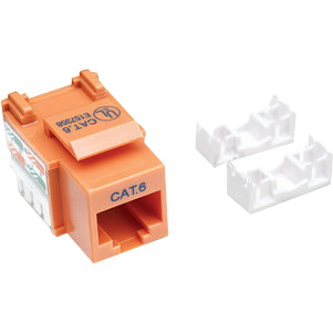 Intellinet Network Solutions Cat6 Keystone Jack, UTP, Punch-Down, Orange