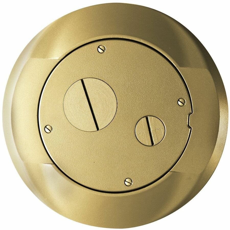 Hubbell Premise Wiring SystemOne, Carpet Furniture Feed Cover/Flange, Brass Powder Paint Finish