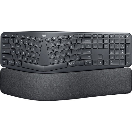 Logitech ERGO K860 Keyboard - Wireless Connectivity - USB Interface - German - Graphite