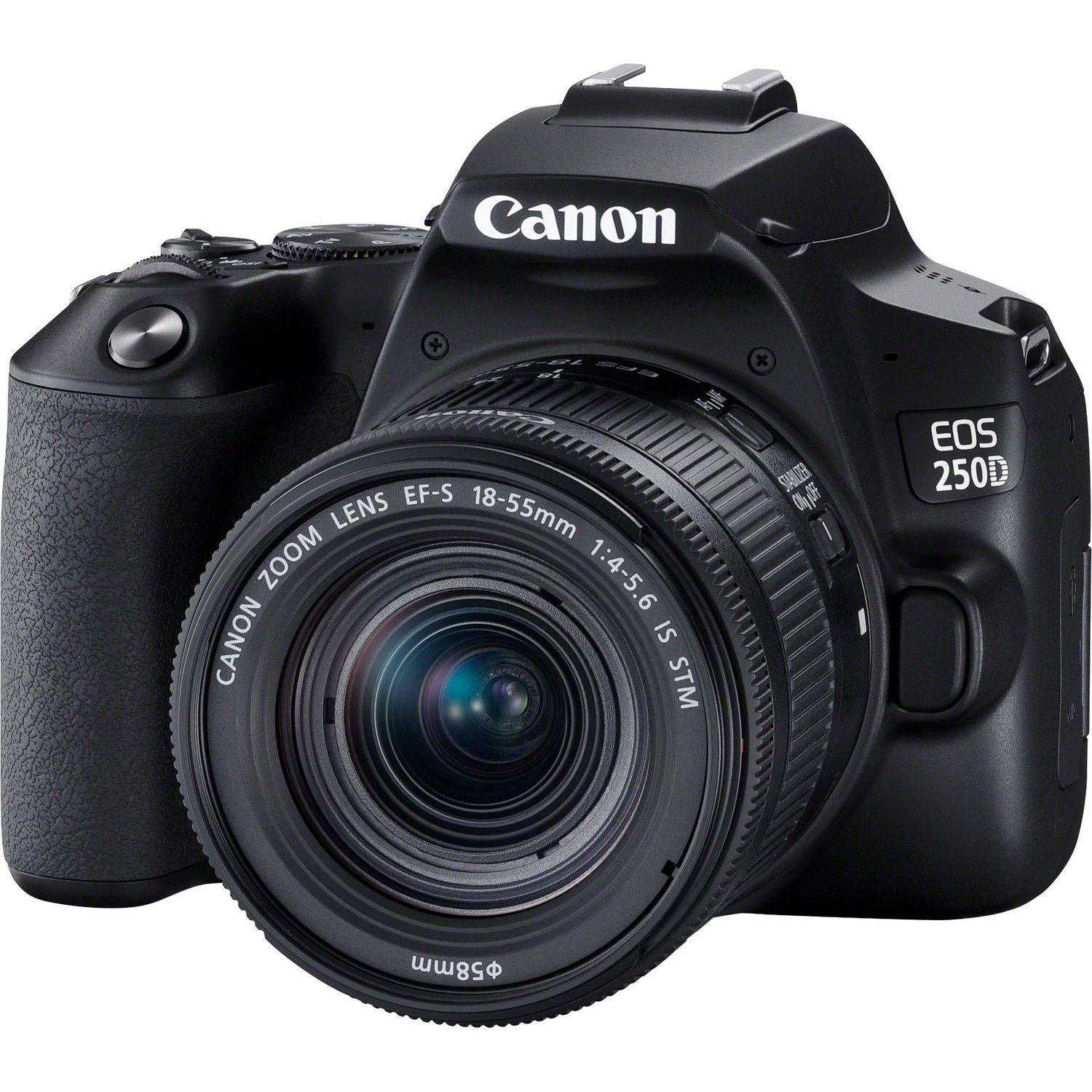 Canon EOS 250D 24.1 Megapixel Digital SLR Camera with Lens - 18 mm - 55 mm - Black