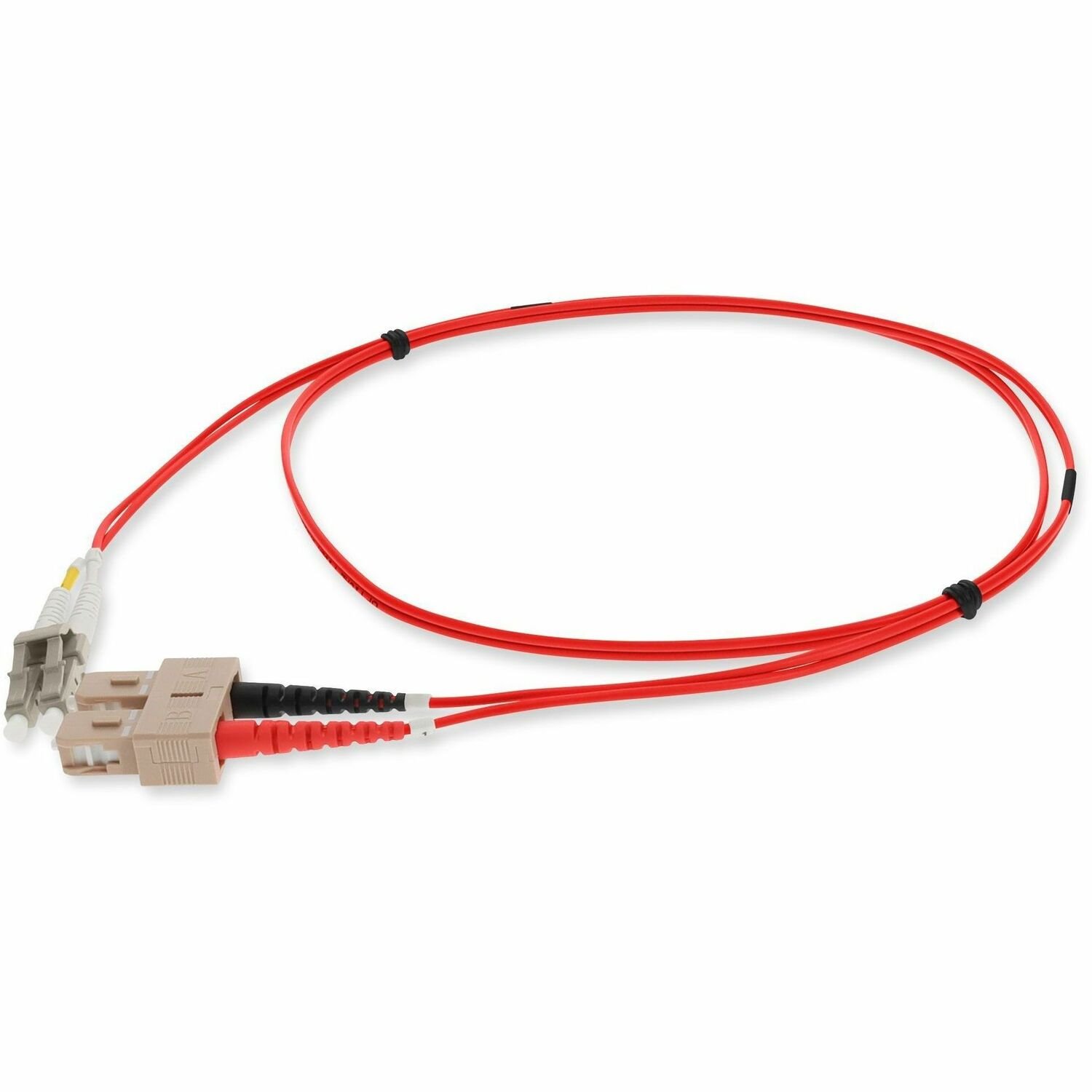 AddOn 7m SC to LC Red OM4 Duplex OFNP (Plenum-Rated) Fiber Patch Cable