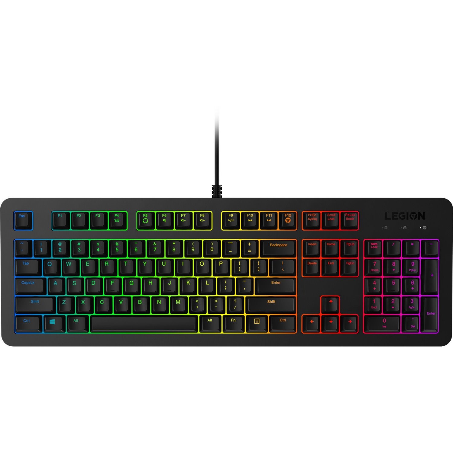 Lenovo Legion K300 Gaming Keyboard - Cable Connectivity - USB 2.0 Interface - English (UK) - QWERTY Layout - Black