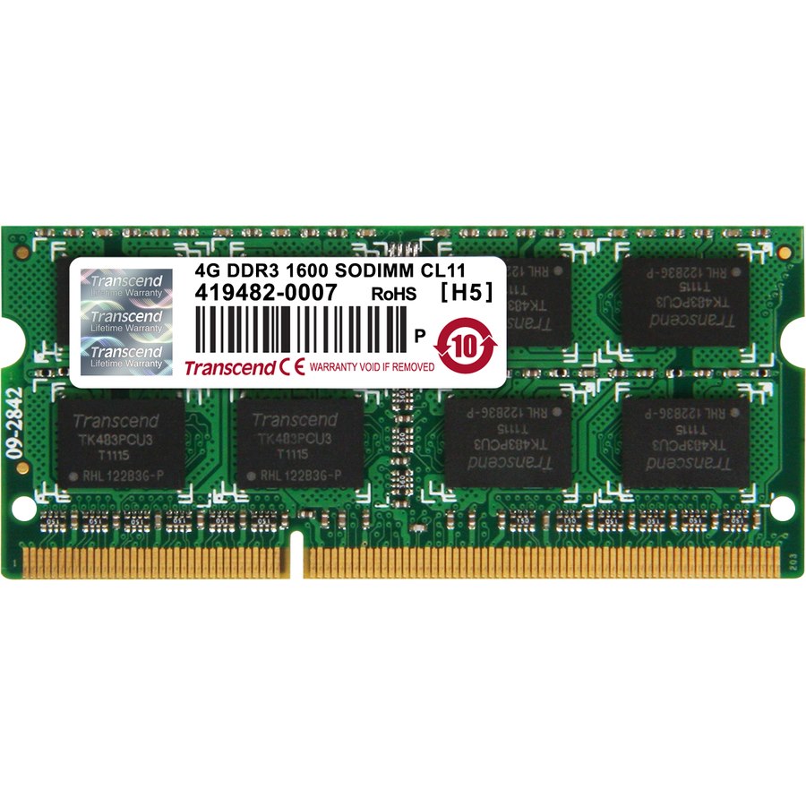 Transcend JetRAM JM1600KSN-4G RAM Module for Notebook, Desktop PC - 4 GB - DDR3-1600/PC3-12800 DDR3 SDRAM - 1600 MHz