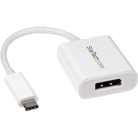 StarTech.com USB C to DisplayPort Adapter 4K 60Hz - USB Type-C to DP 1.4 Monitor Video Converter (DP Alt Mode) - TB3 Compatible - White