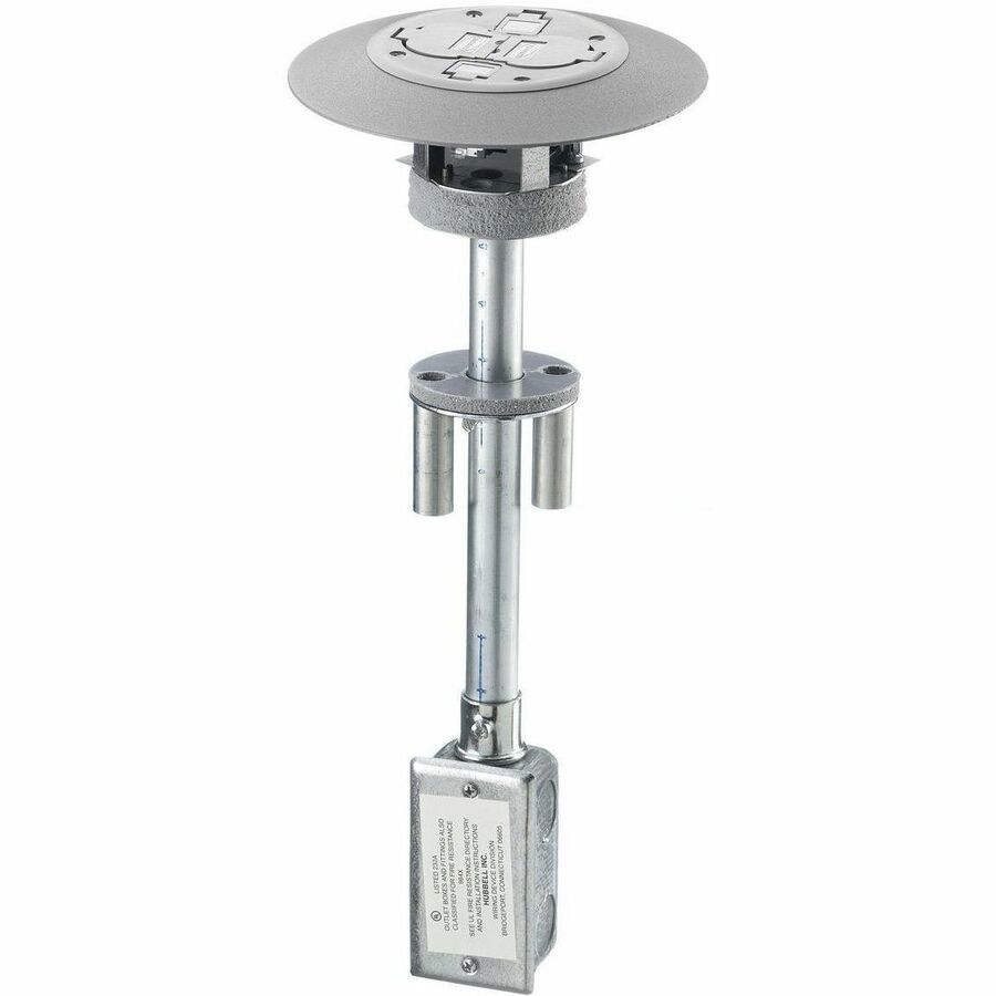Hubbell Premise Wiring 2x2 Flush Duplex Series, Complete Unit, Gray