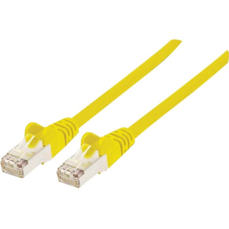 Intellinet Network Patch Cable, Cat6, 0.5m, Yellow, Copper, S/FTP, LSOH / LSZH, PVC, RJ45, Gold Plated Contacts, Snagless, Booted, Polybag