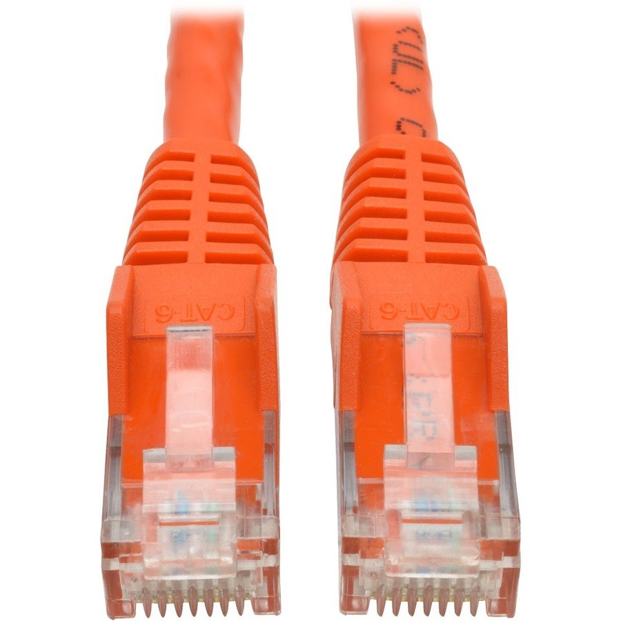 Eaton Tripp Lite Series Cat6 Gigabit Snagless Molded (UTP) Ethernet Cable (RJ45 M/M), PoE, Orange, 2 ft. (0.61 m)